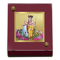 Diviniti 24K Gold Plated Dattatreya Frame For Car Dashboard, Home Decor, Prayer, Gift (5.5 x 6.5 CM)