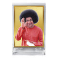 Diviniti 24K Gold Plated Sathya Sai Baba Frame For Car Dashboard, Home Decor, Gift (11 x 6.8 CM)