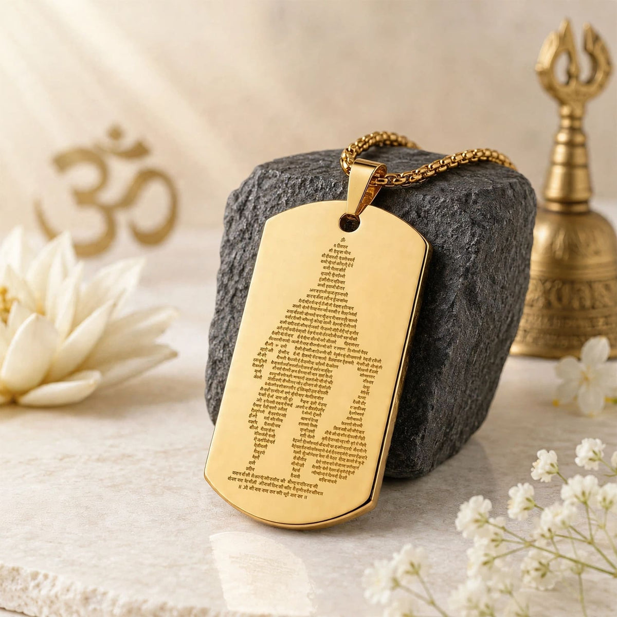 Hanuman Chalisa Pendant with Chain (Golden, Silver, Black)