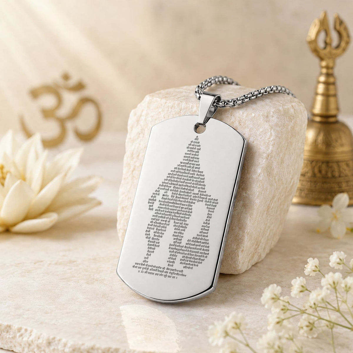 Hanuman Chalisa Pendant with Chain (Golden, Silver, Black)