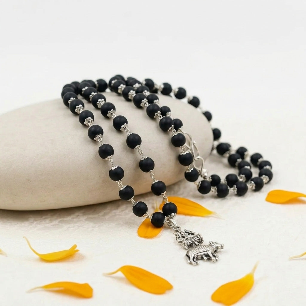 Karungali Mala with Trishul Nandi Pendant