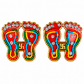 Lakshmi Charan with Om Decorative Pair | Auspicious Puja Room & Home Entrance Décor