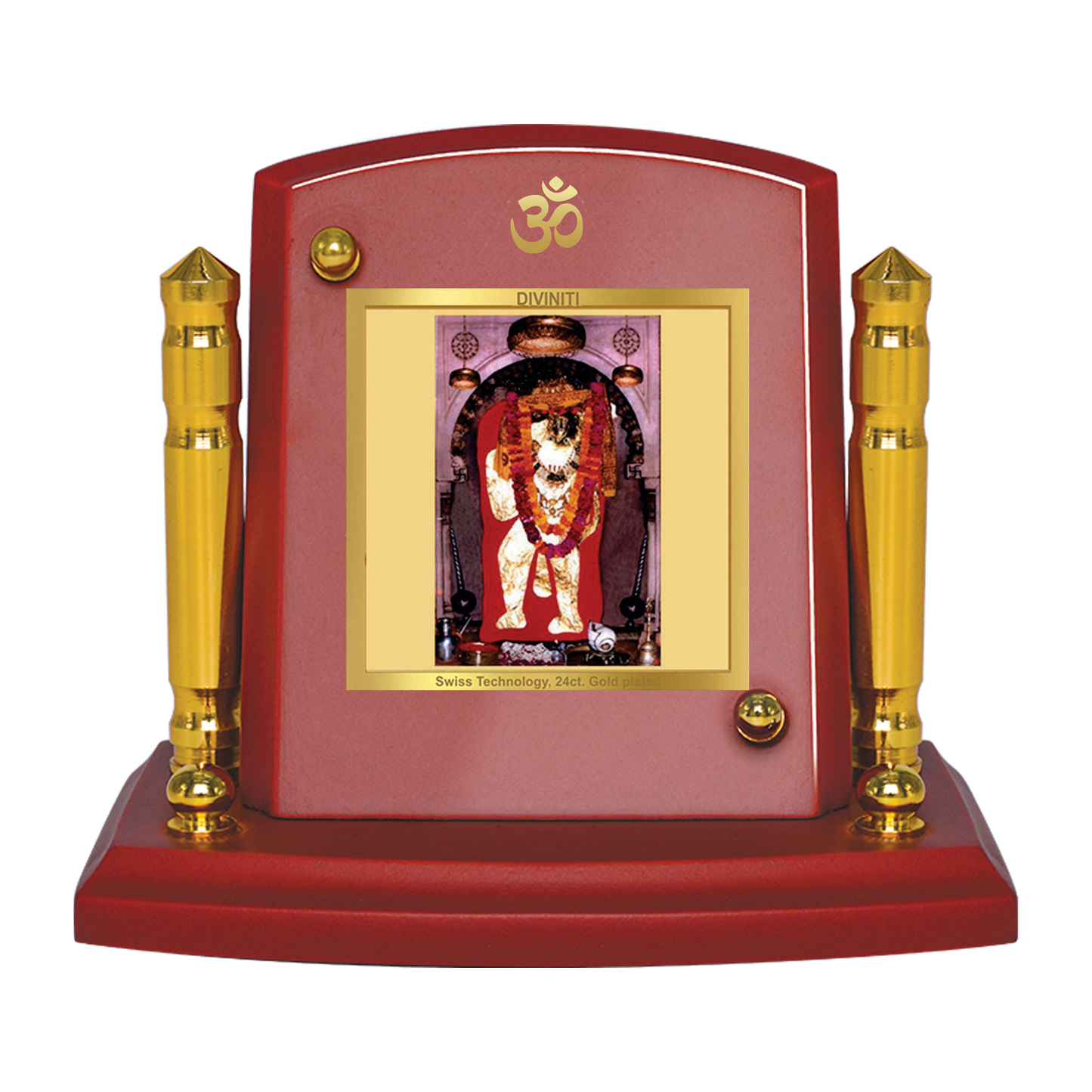 Diviniti 24K Gold Plated Mehandipur Balaji For Car Dashboard, Home Decor, Table, Puja (7 x 9 CM)