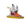 DIVINITI 999 Silver Plated Radha Krishna Idol For Car Dashboard, Home Decor, Puja, Gift (8.5 X 6 CM)