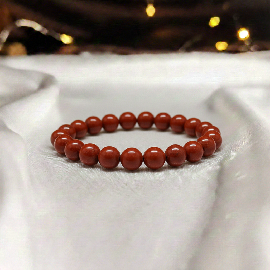 Red Jasper Bracelet For Grounding-(8mm)