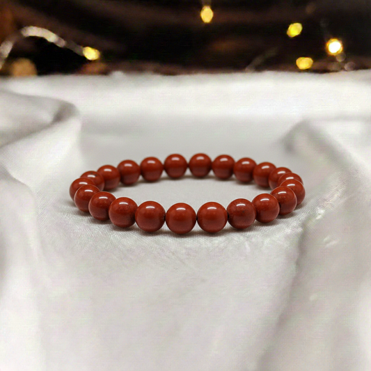 Red Jasper Bracelet For Grounding-(8mm)