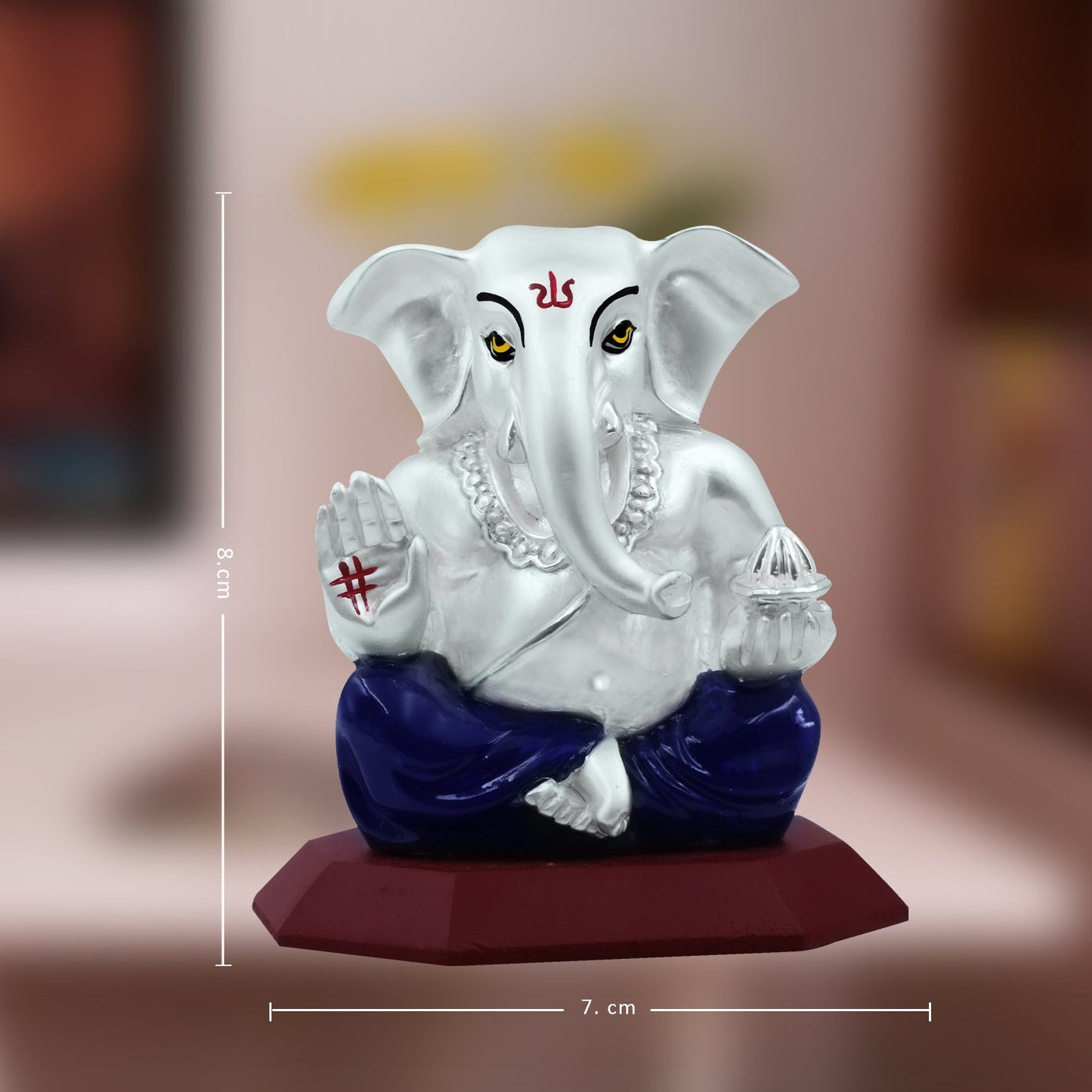 Diviniti 999 Silver Plated Lord Ganesha Idol for Home Decor Showpiece (10X7CM)