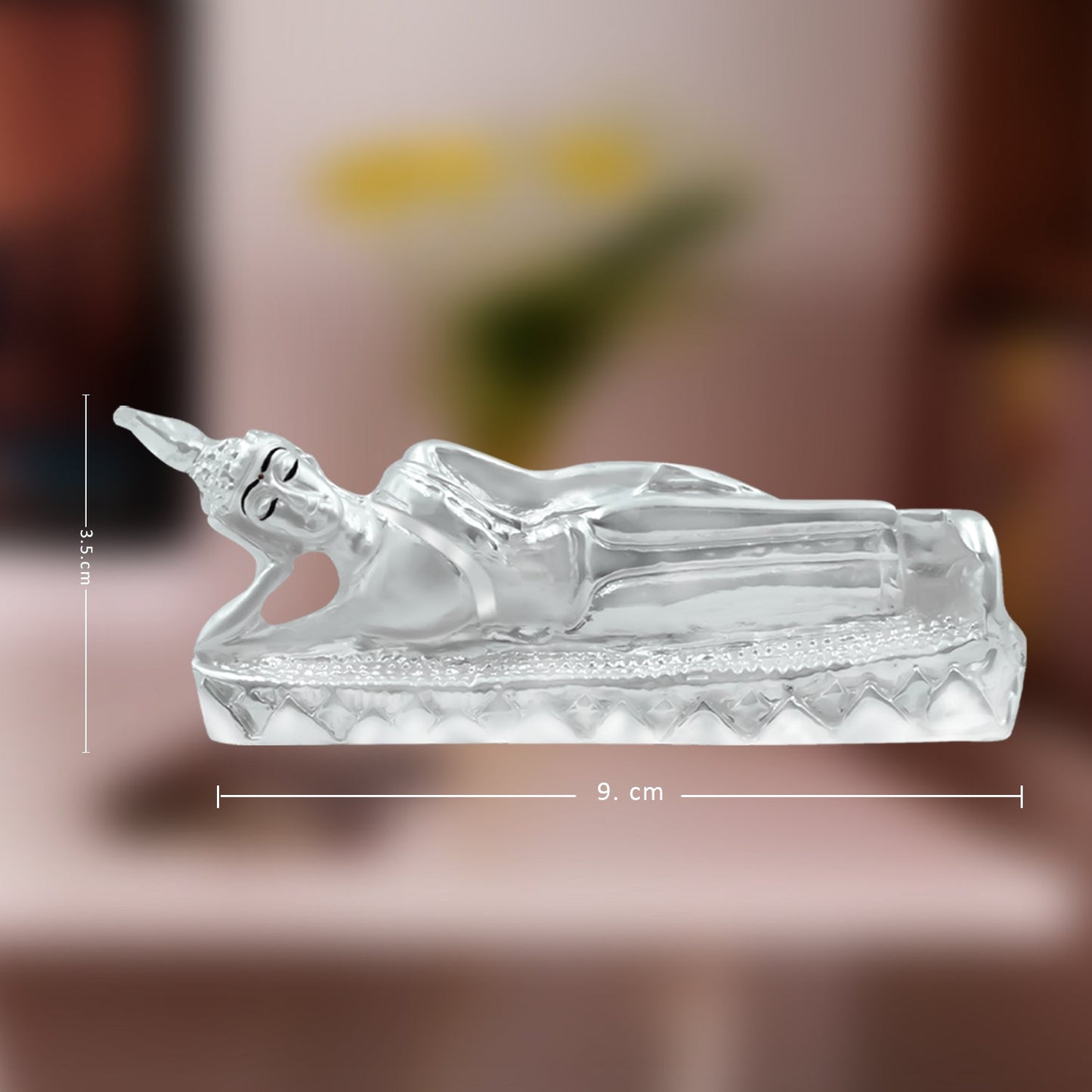 Diviniti 999 Silver Plated Buddha Idol for Home Decor Showpiece (3.5 X 9 CM)