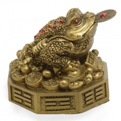 Ratnatraya Feng Shui Money Frog Showpiece for Prosperity and Good Luck | Wealth Statue