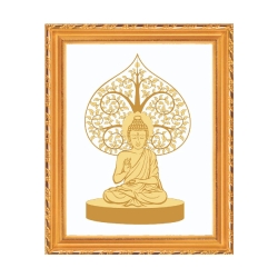 Diviniti Wall Hanging Yellow Photo Frame Sitting Buddha (DGF-S2)