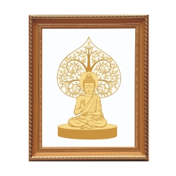 Diviniti Wall Hanging Brown Photo Frame Sitting Buddha (DGF-S3)