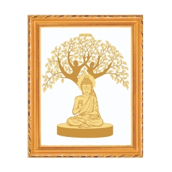 Diviniti Wall Hanging Yellow Photo Frame Tree of Life Sitting Buddha (DGF-S2)