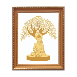 Diviniti Wall Hanging Brown Photo Frame Tree of Life Sitting Buddha (DGF-S3)
