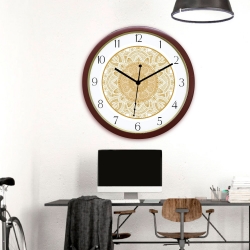 Diviniti Floral Design Numaric Dial Analog Wall Clock Brown