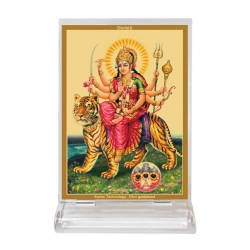 Diviniti Acrylic Car Frame Gold Plated Normal Foil Durga Maa (ACF-3)