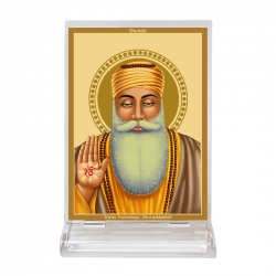 Diviniti Acrylic Car Frame Gold Plated Normal Foil Guru Nanak Dev (ACF-3)