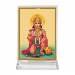 Diviniti Acrylic Car Frame Gold Plated Normal Foil Hanuman Blessing (ACF-3)