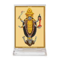 Diviniti Acrylic Car Frame Gold Plated Normal Foil Angry Kali Maa (ACF-3)