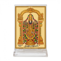 Diviniti Acrylic Car Frame Gold Plated Normal Foil Tirupati Bala Ji (ACF-3)