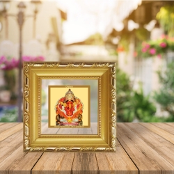 Diviniti Double Glass Photo Frame Gold Plated Normal Foil Siddhivinayak (DGF-1A)