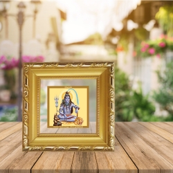 Diviniti Double Glass Photo Frame Gold Plated Normal Foil Sitting Shiva (DGF-1A)