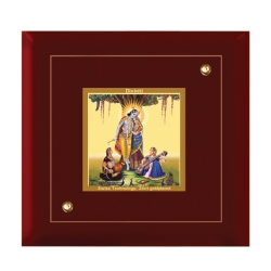Diviniti MDF Photo Frame Gold Plated Normal Foil Krishna With Radha (MDF-1A)