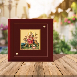 Diviniti MDF Photo Frame Gold Plated Normal Foil Durga (MDF-1A)
