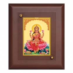 Diviniti MDF Wall Hanging Frame Gold Plated Normal Foil Lakshmi Sitting On Lotus (MDF-S1)