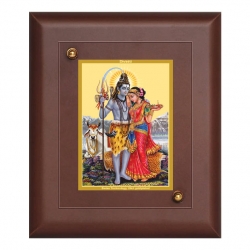 Diviniti MDF Wall Hanging Frame Gold Plated Normal Foil Shiv Parwati (MDF-S1)