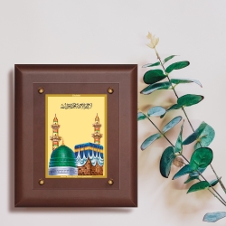 Diviniti MDF Wall Hanging Frame Gold Plated Normal Foil Mecca Madina (MDF-2.5)