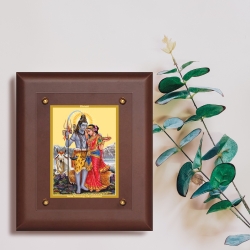 Diviniti MDF Wall Hanging Frame Gold Plated Normal Foil Shiv Parwati (MDF-2.5)