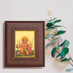 Diviniti MDF Wall Hanging Frame Gold Plated Normal Foil Panchmukhi Hanuman (MDF-2.5)