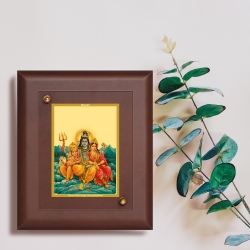 Diviniti MDF Wall Hanging Frame Gold Plated Normal Foil Shiv Parivaar (MDF-S2)