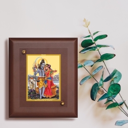 Diviniti MDF Wall Hanging Frame Gold Plated Normal Foil Shiv Parwati (MDF-S2)