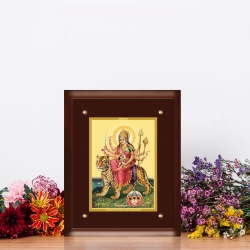 Diviniti MDF Wall Hanging Frame Gold Plated Normal Foil Durga Maa (MDF-S3)