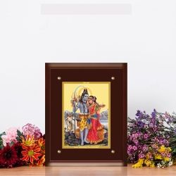 Diviniti MDF Wall Hanging Frame Gold Plated Normal Foil Shiv Parwati (MDF-S3)
