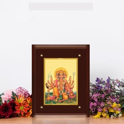 Diviniti MDF Wall Hanging Frame Gold Plated Normal Foil Panchmukhi Hanuman (MDF-S3)