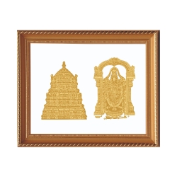 Diviniti Wall Hanging Yellow Photo Frame Tirupari Bala Ji With Temple (DGF-S2)