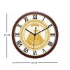 Diviniti Floral Vaishno Devi Darbar Design Roman Dial Analog Wall Clock Brown (DBWC6INFR0127)