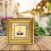 Diviniti Double Glass Photo Frame Gold Plated Normal Foil Sai Baba Sitting On Stone (DDGFN1AWHF028)