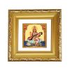 Diviniti Double Glass Photo Frame Gold Plated Normal Foil Saraswati Sitting On Lotus (DDGFN1AWHF051)