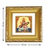 Diviniti Double Glass Photo Frame Gold Plated Normal Foil Saraswati Sitting On Lotus (DDGFN1AWHF051)