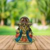 Pujashoppe Ganesha Staue Gold And Blue (PUJAGANESH019)