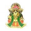 Pujashoppe Ganesha Statue Gold And Green (PUJAGANESH020)
