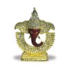 Pujashoppe Ganesha Head Statue Gold And Maroon (PUJAGANESH014)