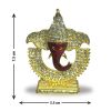 Pujashoppe Ganesha Head Statue Gold And Maroon (PUJAGANESH014)