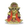 Pujashoppe Ganesha Statue Gold And Orange (PUJAGANESH015)