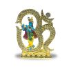 Pujashoppe Om With krishna Statue Gold And Blue (PUJAKRISHOM023)