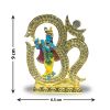Pujashoppe Om With krishna Statue Gold And Blue (PUJAKRISHOM023)