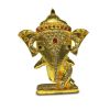 Pujashoppe Gold Plated Ganesha Head Statue (PSGPG011)